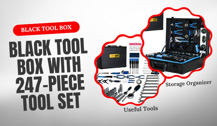 Black Tool Box with 247-Piece Tool Set